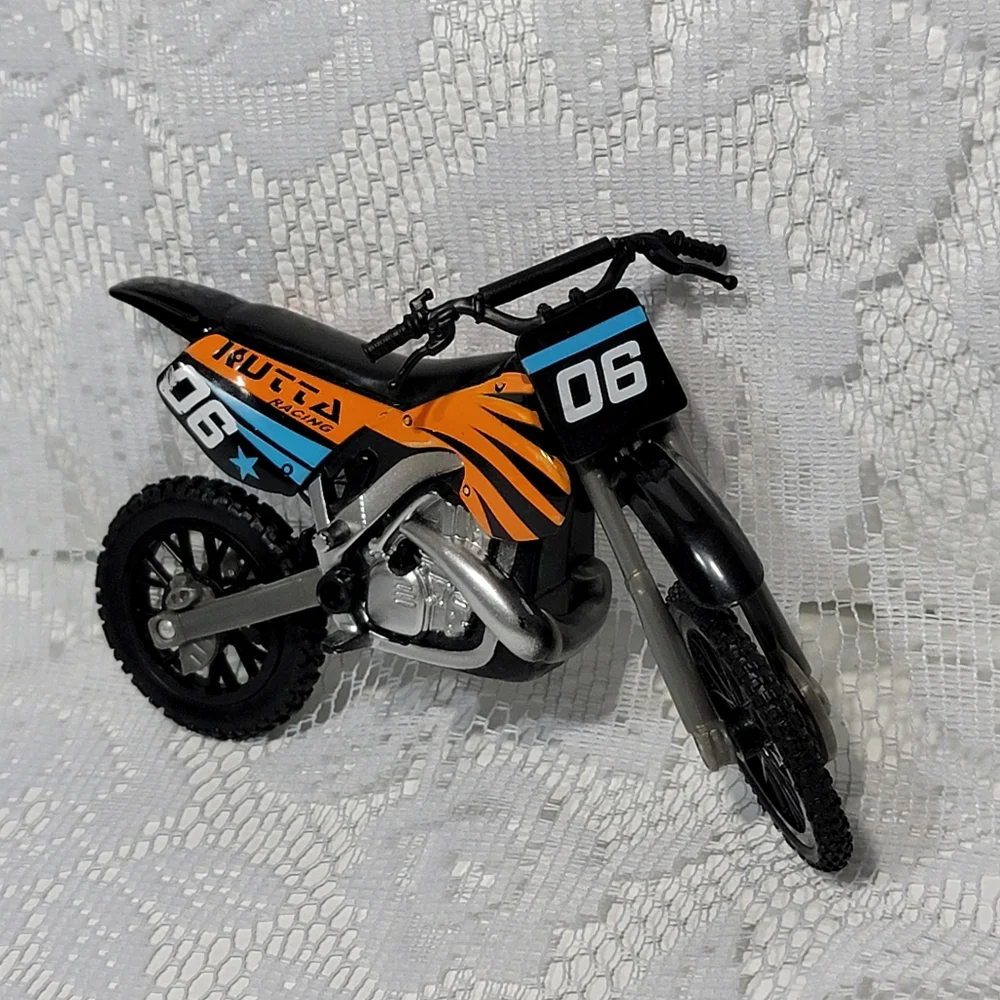 Kutta Racing Kids Toy Motorcycle Model  Black and Orange with Blue Star 3603KT01